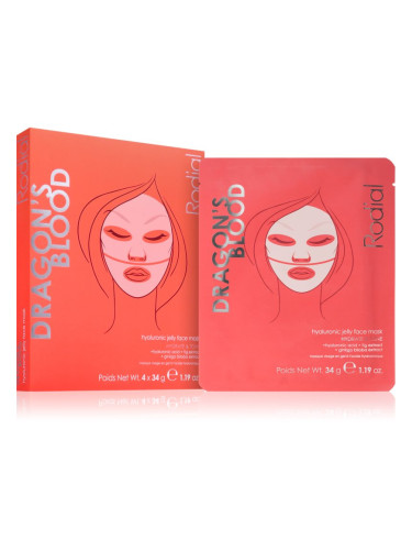 Rodial Dragon's Blood Hydrogel Jelly Face Mask интензивна хидрогелна маска 4x34 гр.