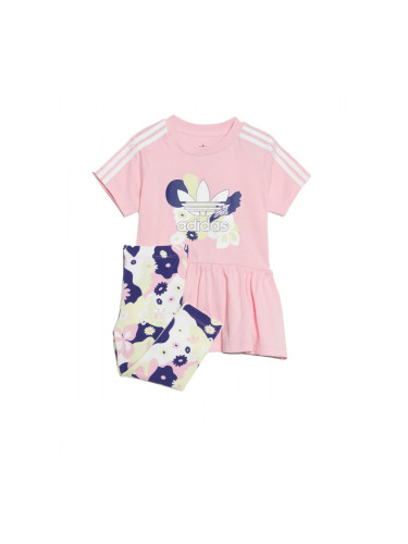 ADIDAS Originals Flower Print Dress And Tights Set Pink/Multi