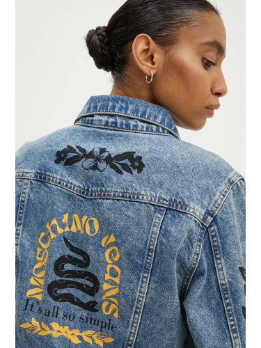 Дънково яке Moschino Jeans в синьо преходен модел 0501.8221