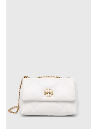 Кожена чанта Tory Burch Kira Diamond Quilt Small в бяло 154706.100