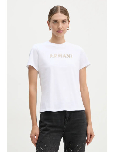 Памучна тениска Armani Exchange в бяло 6DYT36 YJ7VZ