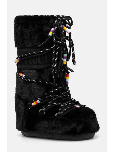 Апрески Moon Boot MB ICON FAUX FUR BEADS в черно 80D1408990 N001