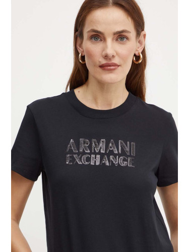 Памучна тениска Armani Exchange в черно XW000060 AF10354