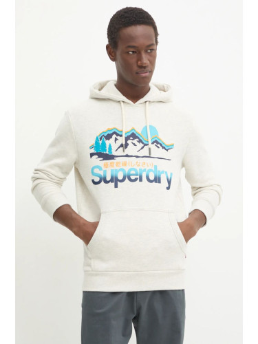 Суичър Superdry в сиво с качулка с принт M2013708A-43D