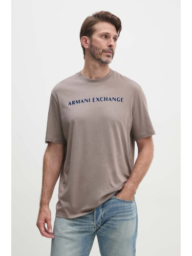 Памучна тениска Armani Exchange в зелено с принт 6DZTBD ZJ3VZ