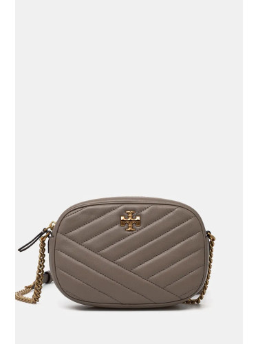 Кожена чанта Tory Burch Kira Chevron в бежово 152353