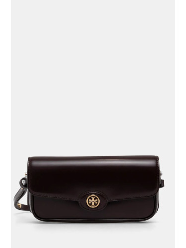 Кожена чанта Tory Burch Robinson в бордо 161938.616