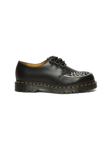 Кожени половинки обувки Dr. Martens Ramsey в черно с равна подметка DM31499001