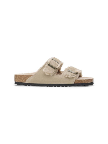 Велурени чехли Birkenstock Arizona Shearling в бежово 1028293