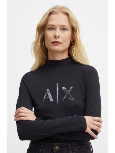 Блуза с дълги ръкави Armani Exchange в черно XW000061 AF10355