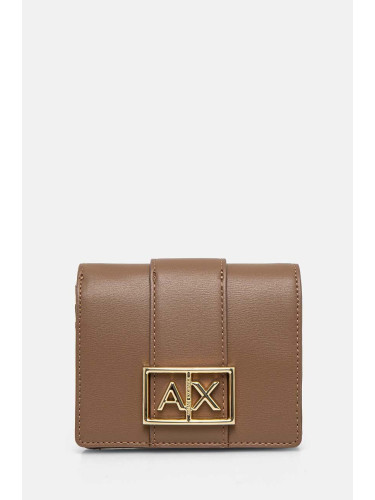 Портмоне Armani Exchange дамски в кафяво 948600 4F786