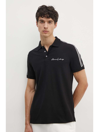 Тениска с яка Armani Exchange в черно с апликация 8NZFSG ZJ81Z