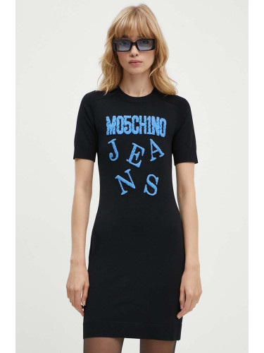 Рокля Moschino Jeans в черно къса с кройка по тялото 0491.8205