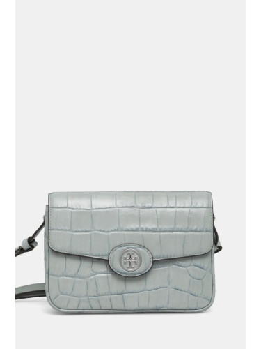 Кожена чанта Tory Burch Robinson в синьо 165371.400