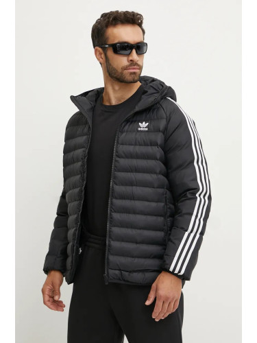 Яке adidas Originals Pad Hooded Jacket в черно зимен модел IZ1842