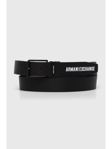 Кожен колан с две лица Armani Exchange мъжки в черно 951394 4R850