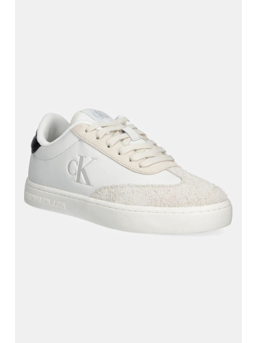 Кожени маратонки Calvin Klein Jeans CLASSIC CUPSOLE LOW в бяло YM0YM01272