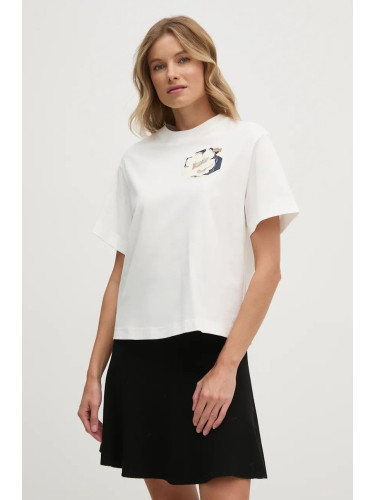 Памучна тениска Lacoste в бяло TF2667