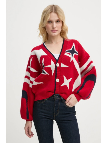 Вълнена жилетка G-Star в червено D25730-D939