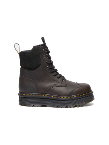 Кожени кубинки Dr. Martens Zebzag 8 Tie в кафяво с платформа с лека изолация DM32116733