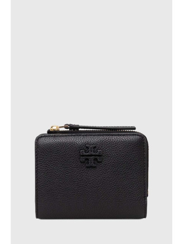 Кожен портфейл Tory Burch McGraw Bi-Fold дамски в черно 158904.001