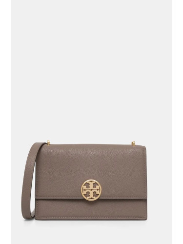 Кожена чанта Tory Burch Miller в кафяво 154675