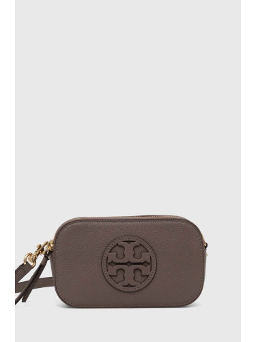 Кожена чанта Tory Burch Miller Mini в кафяво 145667.093