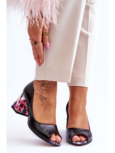 Boto Кожени помпи с декоративен ток Leski Shoes