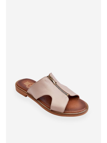 Boto Дамски чехли с декоративен цип Бежов Clarence