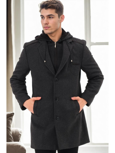 PLT8371 DEWBRRY MEN'S COAT-DIAGONAL ANTHRACITE-2