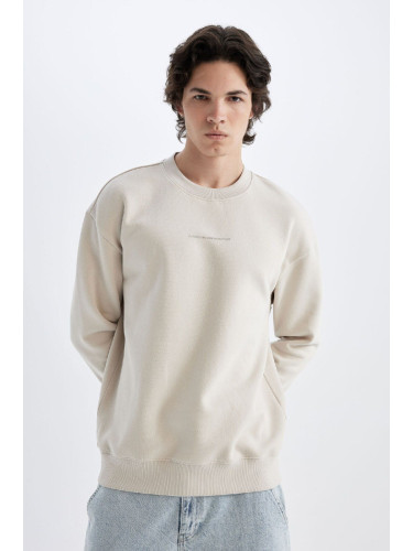 DEFACTO Boxy Fit Crew Neck Printed Sweatshirt X8282AZ24AU