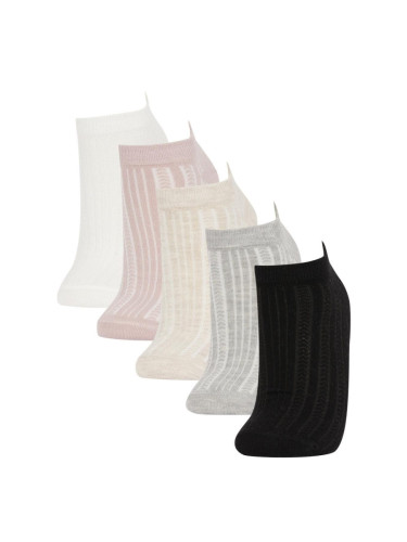 DEFACTO Woman's 5-Piece Cotton Booties Socks