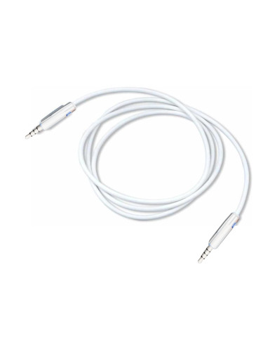 Кабел AUX 3 pins MBX метален жак 1м, Бял