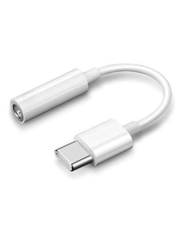 Кабел AUX HQ за Apple, 3.5мм към USB-C, В кутия, Бял
