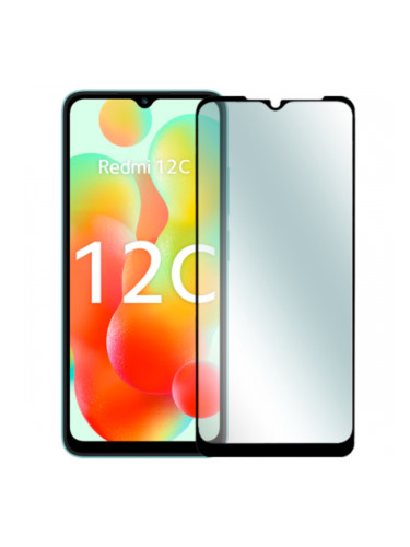 Стъклен протектор OG Premium с цяло лепило, За Xiaomi Redmi 12C, Черен