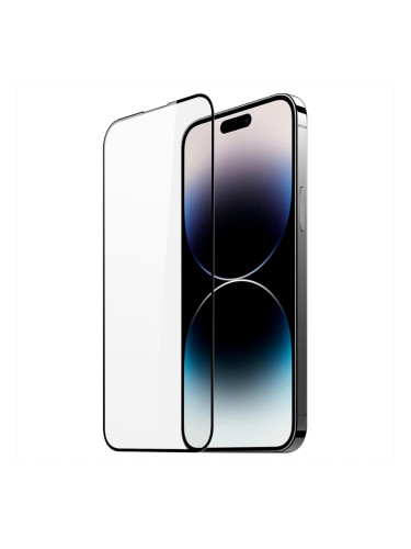 Стъклен протектор за дисплей OG 5D Slim с цяло лепило, За iPhone 16 (6.1), Черен