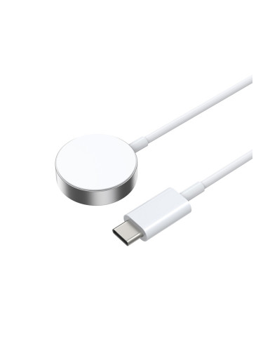 Безжично магнитно зарядно за часовник Apple iWatch BWOO 5W WL-18 с Type-C кабел, Бял
