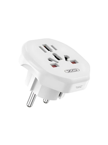 Преходник XO Plug Adapter WL23, UK to Europe, Бял