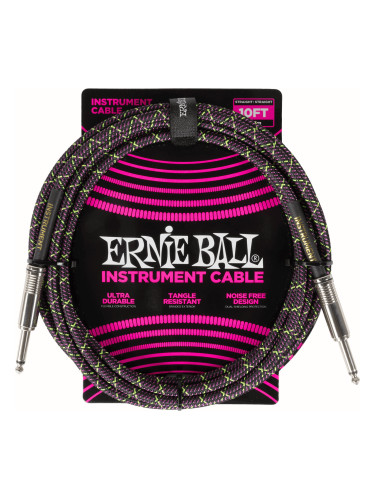 Ernie Ball Braided Instrument Cable Straight/Straight 3 m Директен - Директен Инструментален кабел