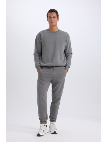 DEFACTO Jogger Sweatpants Standard Fit Basic Plain Tied Waist Elastic Leg Pocket