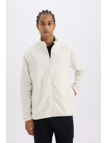 Defactofit Standard Fit Pocket Fleece Cardigan