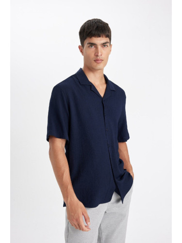 DEFACTO Relax Fit Polo Collar Combed Cotton Short Sleeve Shirt