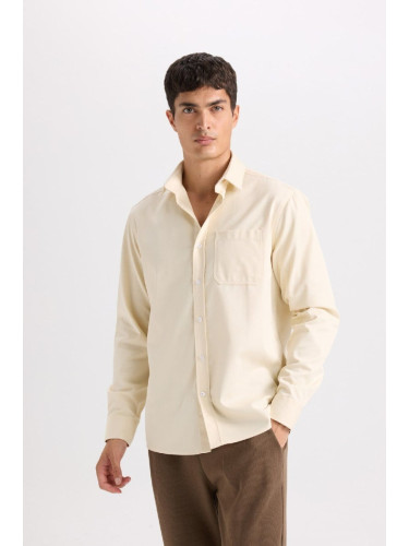 DEFACTO Regular Fit Polo Neck Gabardine Long Sleeve Shirt