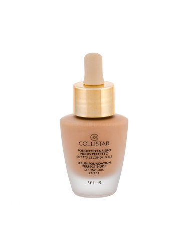 Collistar Serum Foundation Perfect Nude SPF15 Фон дьо тен за жени 30 ml Нюанс 4 Sand увредена кутия