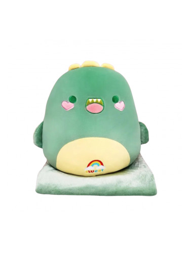 Плюшена възглавничка динозавър, 40 см + одеалце