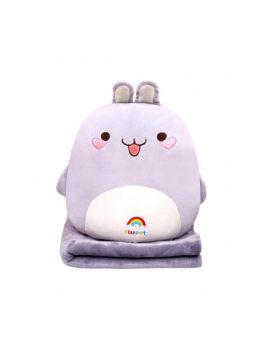 Плюшена възгланичка зайче, 40 см + одеалце