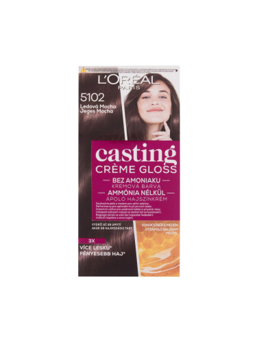 L'Oréal Paris Casting Creme Gloss Боя за коса за жени 48 ml Нюанс 5102 Iced Mocha увредена кутия