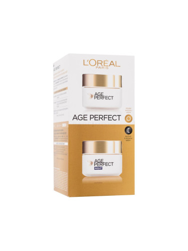 L'Oréal Paris Age Perfect Подаръчен комплект дневен крем за лице Age Perfect 50 ml + нощен крем за лице Age Perfect 50 ml увредена кутия