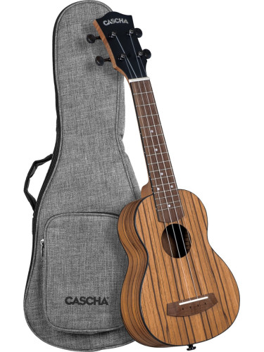 Cascha Soprano Ukulele Zebra Wood Natural Сопрано укулеле