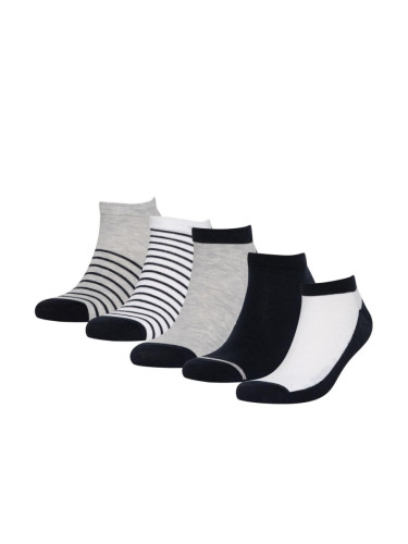 DEFACTO Men's 5-Piece Cotton Booties Socks